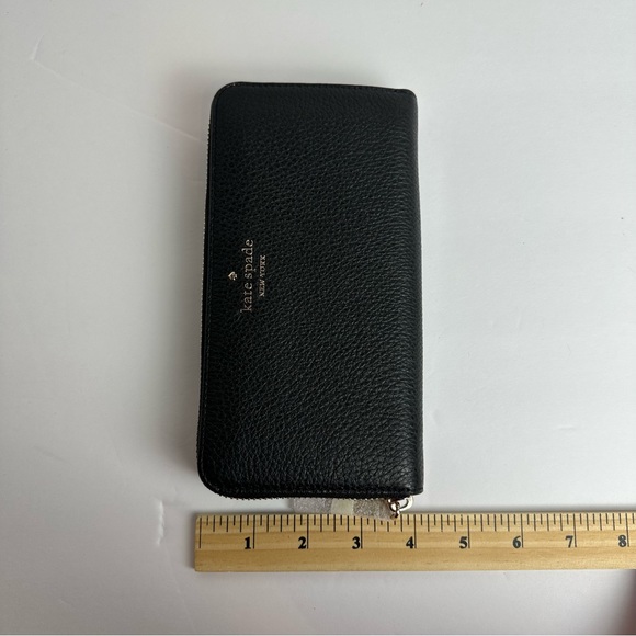 Kate Spade NWT Leila Pebble Leather Large Continental Wallet Black - Picture 14 of 16